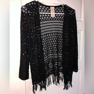 Black crochet cover up